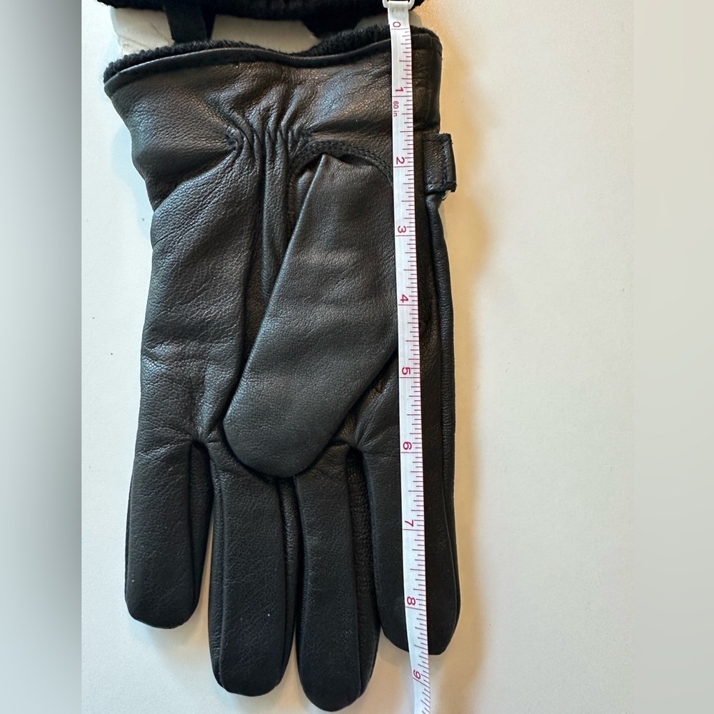 NEW! ZARA LEATHER Gloves Black Mens - Picture 8 of 9